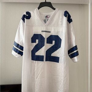 Logo Athletic Emmitt Smith White Cowboys Jersey